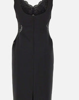 Abito lungo con inserti in pizzo RS16361 BLACK NISSA 