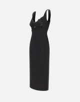 Abito midi con inserti in pizzo RS16470A BLACK NISSA 