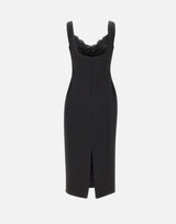 Abito midi con inserti in pizzo RS16470A BLACK NISSA 
