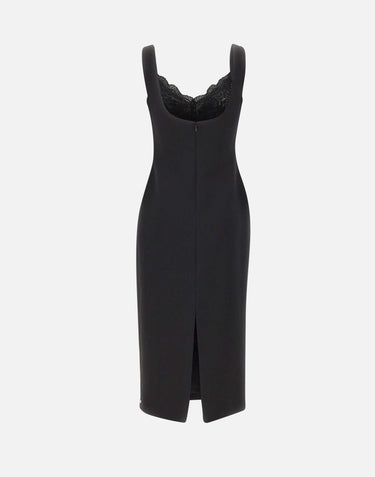 Abito midi con inserti in pizzo RS16470A BLACK NISSA 