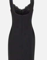 Abito midi con inserti in pizzo RS16470A BLACK NISSA 