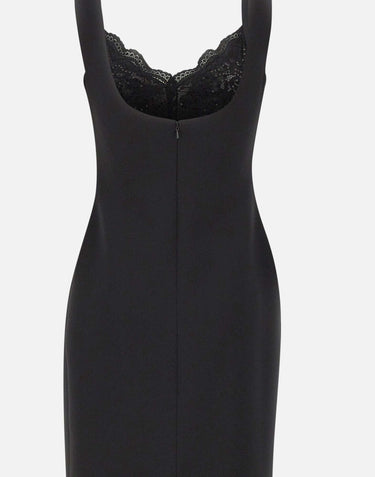 Abito midi con inserti in pizzo RS16470A BLACK NISSA 