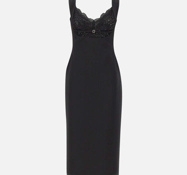 Abito midi con inserti in pizzo RS16470A BLACK NISSA 