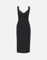 Abito midi con inserti in pizzo RS16470A BLACK NISSA 