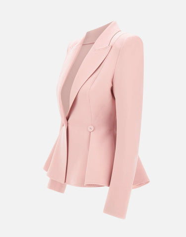 NISSA Blazer monopetto con balze Pink Donna 
