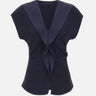 Top in crêpe con volant TOP1358 NAVY NISSA 