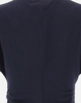 Top in crêpe con volant TOP1358 NAVY NISSA 