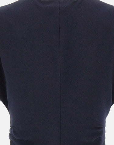 Top in crêpe con volant TOP1358 NAVY NISSA 