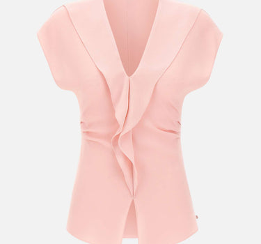 NISSA Top in crêpe con volant Pink Donna 