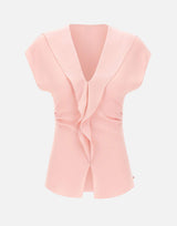 NISSA Top in crêpe con volant Pink Donna 