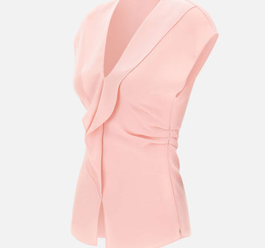 NISSA Top in crêpe con volant Pink Donna 