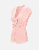 NISSA Top in crêpe con volant Pink Donna 