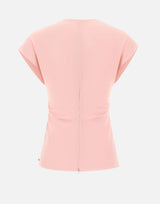 NISSA Top in crêpe con volant Pink Donna 