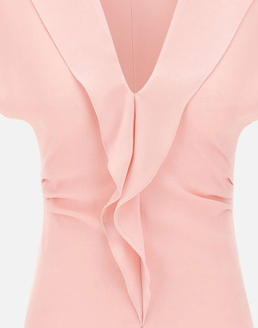 NISSA Top in crêpe con volant Pink Donna 