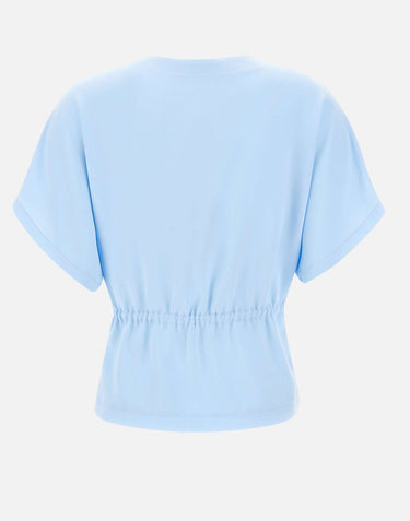 NISSA Top in crêpe con scollo a V Light Blue Donna 