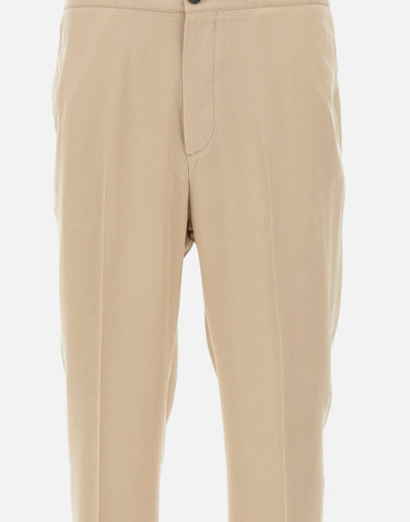 PAL ZILERI Pantaloni in lyocell con coulisse BEIGE Uomo 