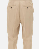 PAL ZILERI Pantaloni in lyocell con coulisse BEIGE Uomo 