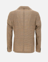 PAL ZILERI Blazer in misto viscosa e lino BROWN Uomo 
