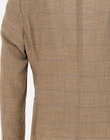 PAL ZILERI Blazer in misto viscosa e lino BROWN Uomo 