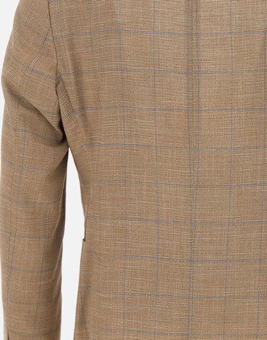 PAL ZILERI Blazer in misto viscosa e lino BROWN Uomo 