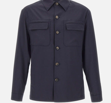 PAL ZILERI Giacca overshirt in lyocell BLUE Uomo 