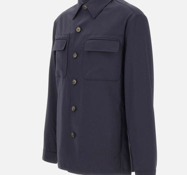 PAL ZILERI Giacca overshirt in lyocell BLUE Uomo 