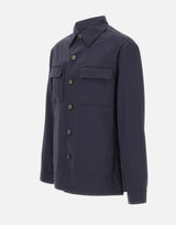PAL ZILERI Giacca overshirt in lyocell BLUE Uomo 