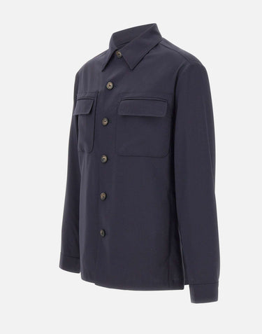 PAL ZILERI Giacca overshirt in lyocell BLUE Uomo 