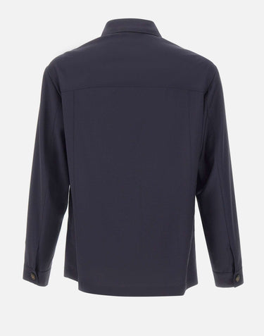 PAL ZILERI Giacca overshirt in lyocell BLUE Uomo 