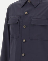 PAL ZILERI Giacca overshirt in lyocell BLUE Uomo 