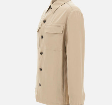 PAL ZILERI Giacca overshirt in lyocell BEIGE Uomo 
