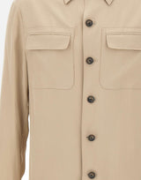 PAL ZILERI Giacca overshirt in lyocell BEIGE Uomo 
