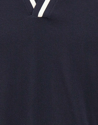 PAOLO PECORA Polo con collo aperto e rifiniture a contrasto BLUE Uomo 