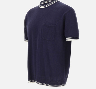 PAOLO PECORA Maglia in seta a maniche corte BLUE Uomo 