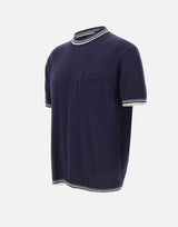 PAOLO PECORA Maglia in seta a maniche corte BLUE Uomo 