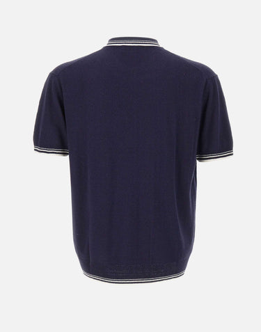 PAOLO PECORA Maglia in seta a maniche corte BLUE Uomo 