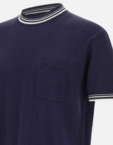 PAOLO PECORA Maglia in seta a maniche corte BLUE Uomo 