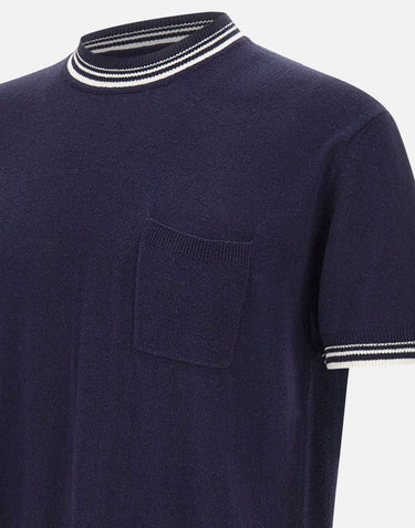 PAOLO PECORA Maglia in seta a maniche corte BLUE Uomo 