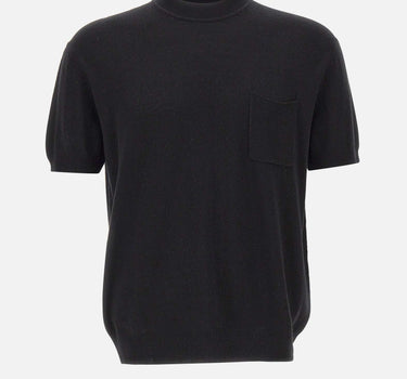 PAOLO PECORA Maglia in seta a maniche corte BLACK Uomo 
