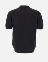 PAOLO PECORA Maglia in seta a maniche corte BLACK Uomo 