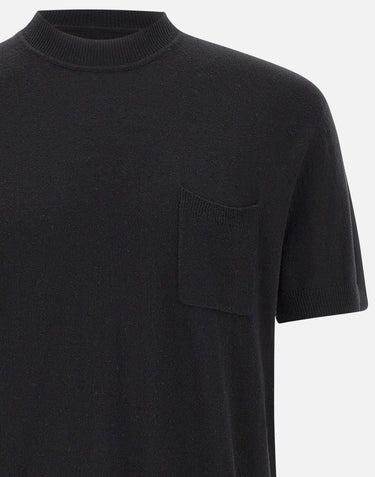 PAOLO PECORA Maglia in seta a maniche corte BLACK Uomo 