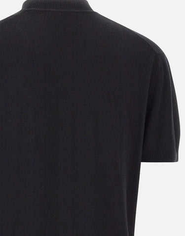 PAOLO PECORA Maglia in seta a maniche corte BLACK Uomo 