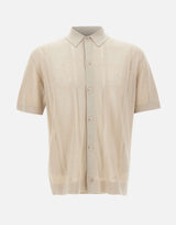 PAOLO PECORA Camicia in maglia di misto seta BEIGE Uomo 