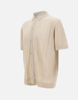 PAOLO PECORA Camicia in maglia di misto seta BEIGE Uomo 