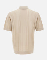 PAOLO PECORA Camicia in maglia di misto seta BEIGE Uomo 