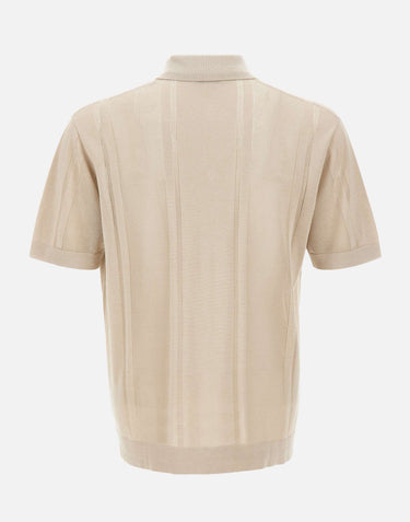 PAOLO PECORA Camicia in maglia di misto seta BEIGE Uomo 