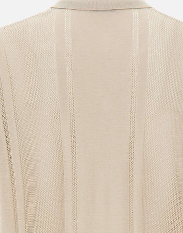PAOLO PECORA Camicia in maglia di misto seta BEIGE Uomo 