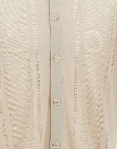 PAOLO PECORA Camicia in maglia di misto seta BEIGE Uomo 