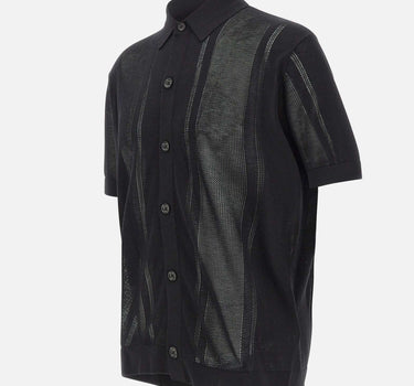 PAOLO PECORA Camicia in maglia di misto seta BLACK Uomo 