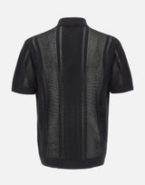 PAOLO PECORA Camicia in maglia di misto seta BLACK Uomo 